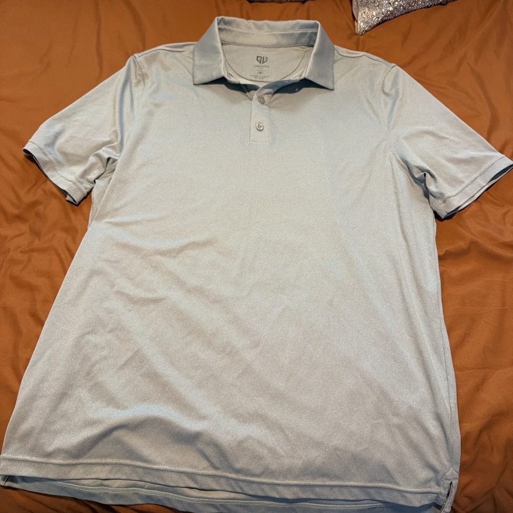 Graham Luxe Men's Performance Polo Shirt Light Green Size M